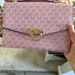 Michael Kors Pink Crossbody Bag with Gold Accents